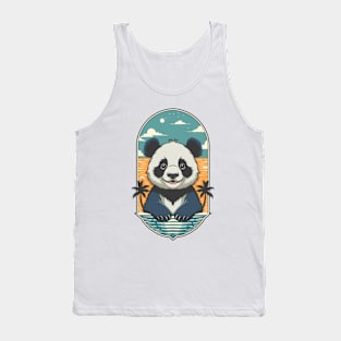 Cute Panda On Vacation Tank Top